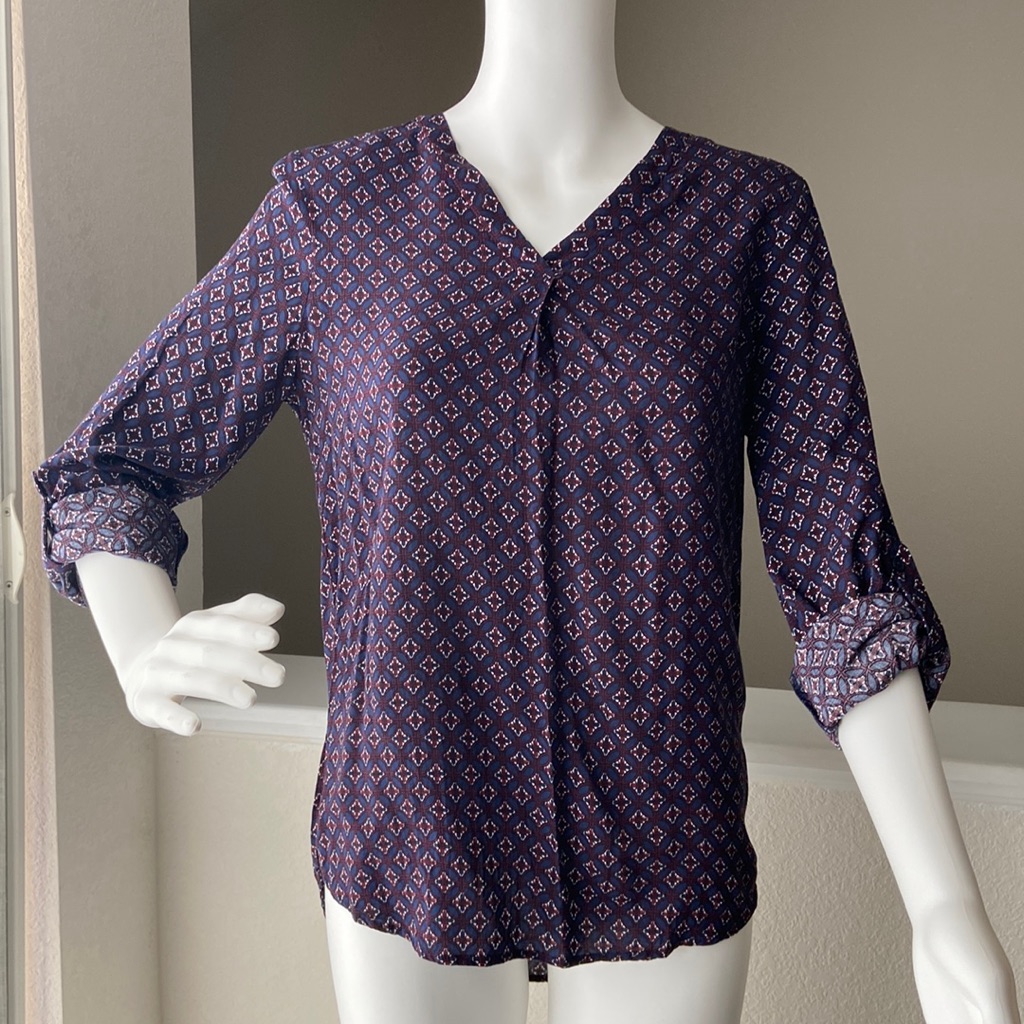 Brina & Em 3/4 Or Full Sleeve High-Low Blouse Size Xs
